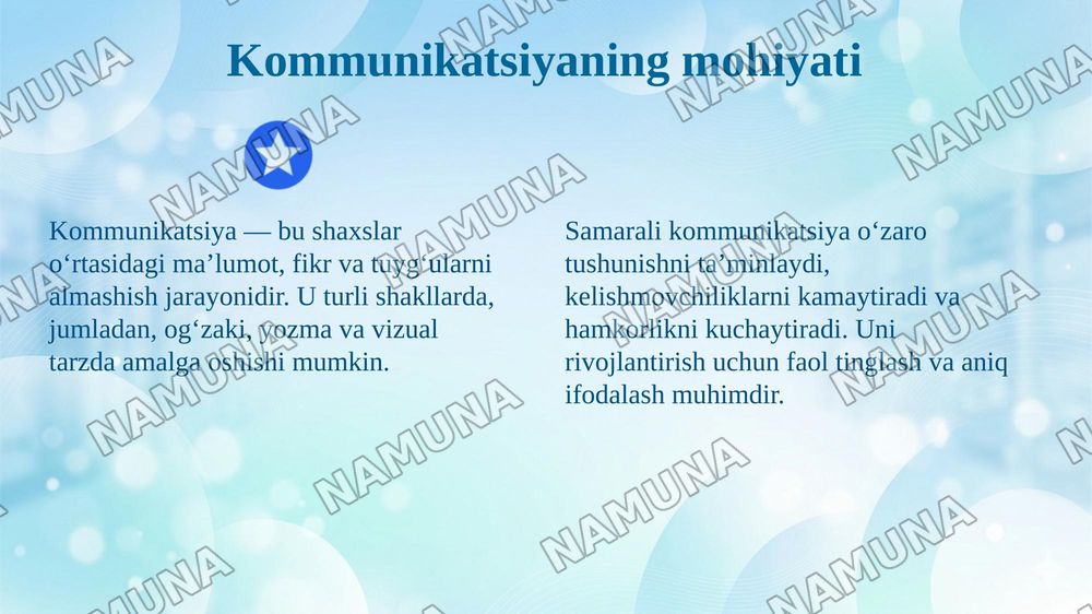 Oʻzaro suhbatda kommunikatsiya vositalari — 4-slayd