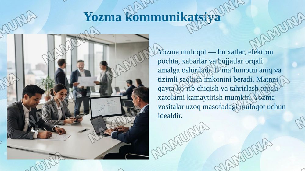 Oʻzaro suhbatda kommunikatsiya vositalari — 6-slayd