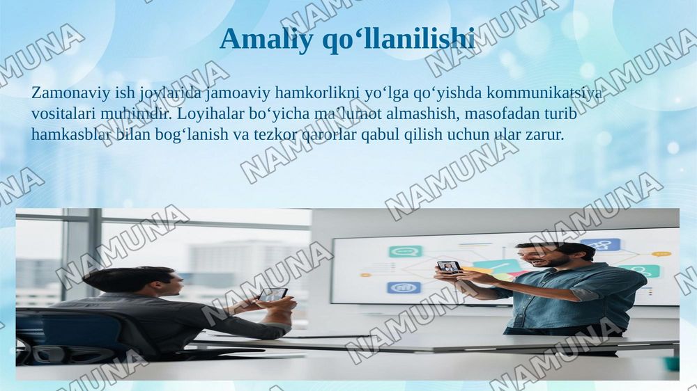 Oʻzaro suhbatda kommunikatsiya vositalari — 8-slayd