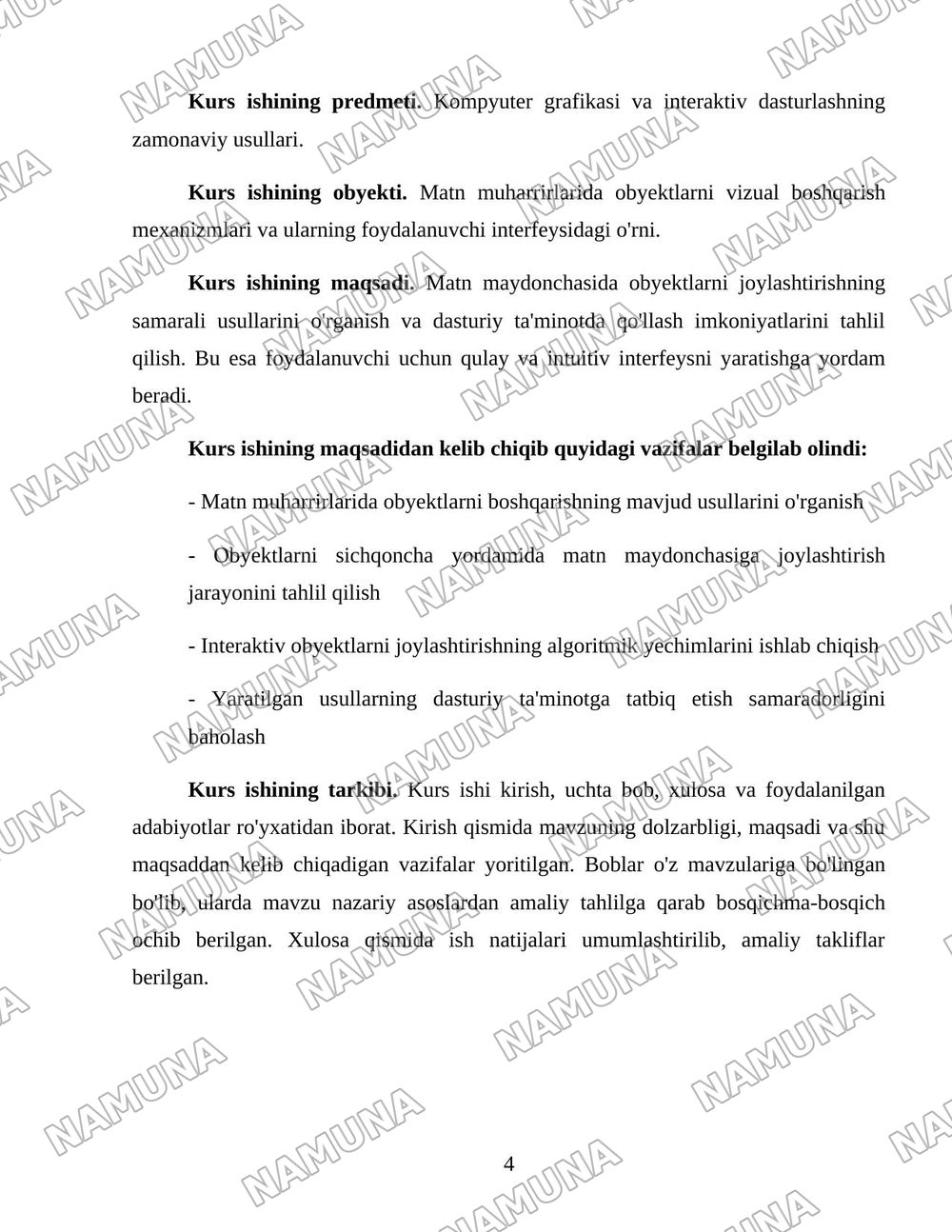 Obyektni matn maydonchasiga joylash uchun uning ustiga bosing. — 4-varaq