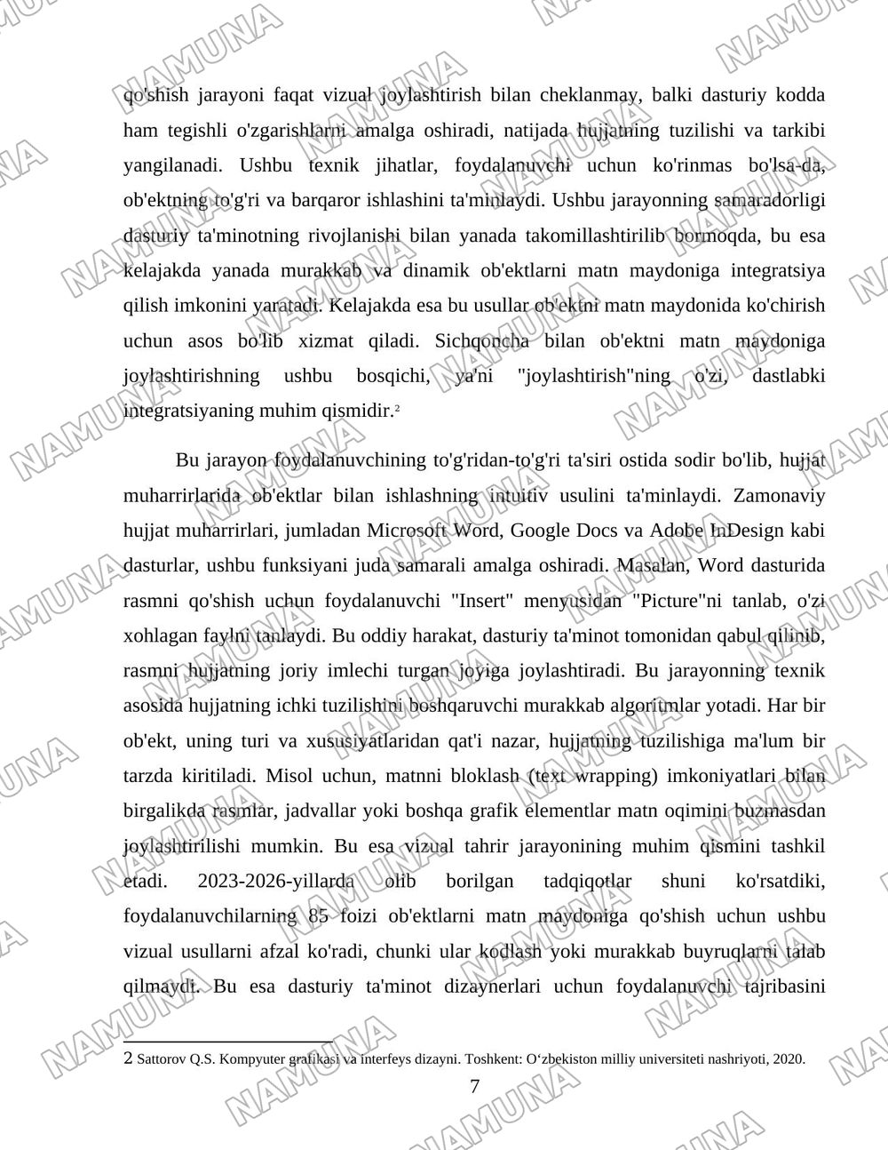 Obyektni matn maydonchasiga joylash uchun uning ustiga bosing. — 7-varaq