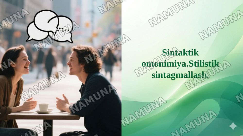 Sintaktik omonimiya.Stilistik sintagmallash. — 1-slayd