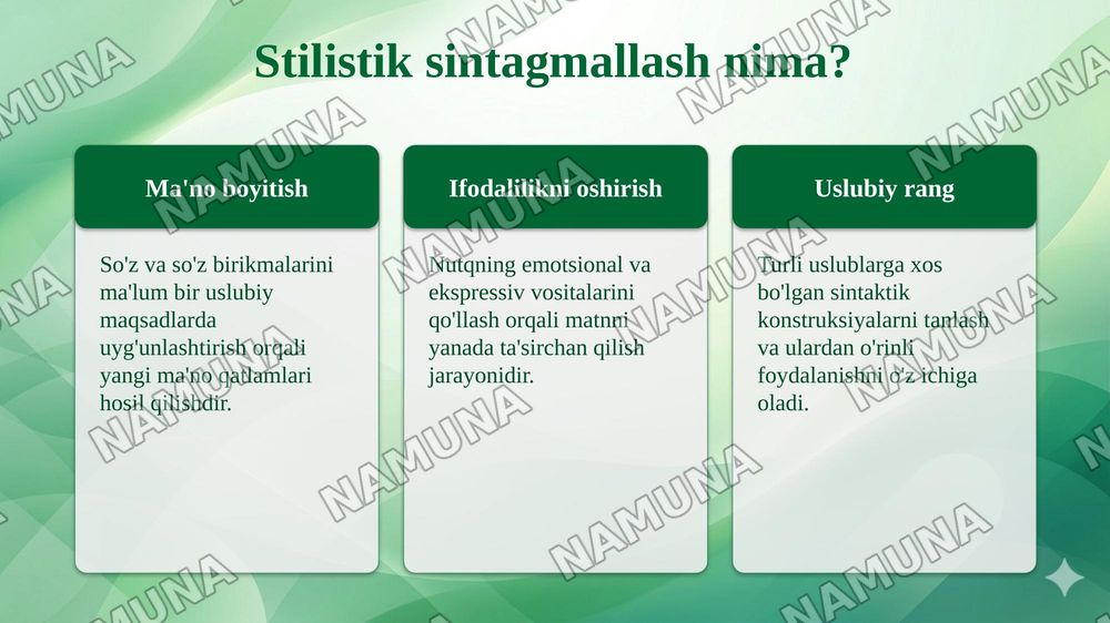 Sintaktik omonimiya.Stilistik sintagmallash. — 7-slayd