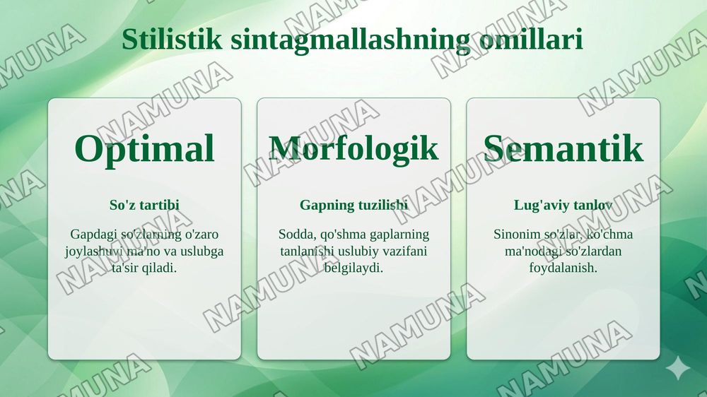 Sintaktik omonimiya.Stilistik sintagmallash. — 8-slayd