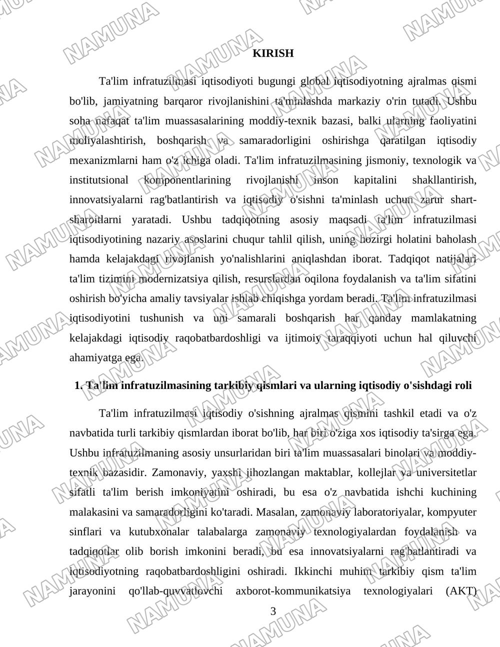 Taʼlim infratuzilmasi iqtisodiyoti — 3-varaq