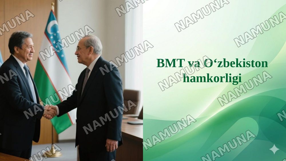 BMT va Oʻzbekiston hamkorligi — 1-slayd