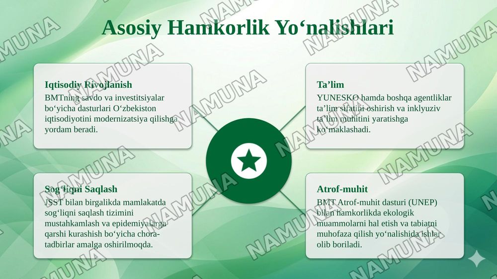 BMT va Oʻzbekiston hamkorligi — 6-slayd