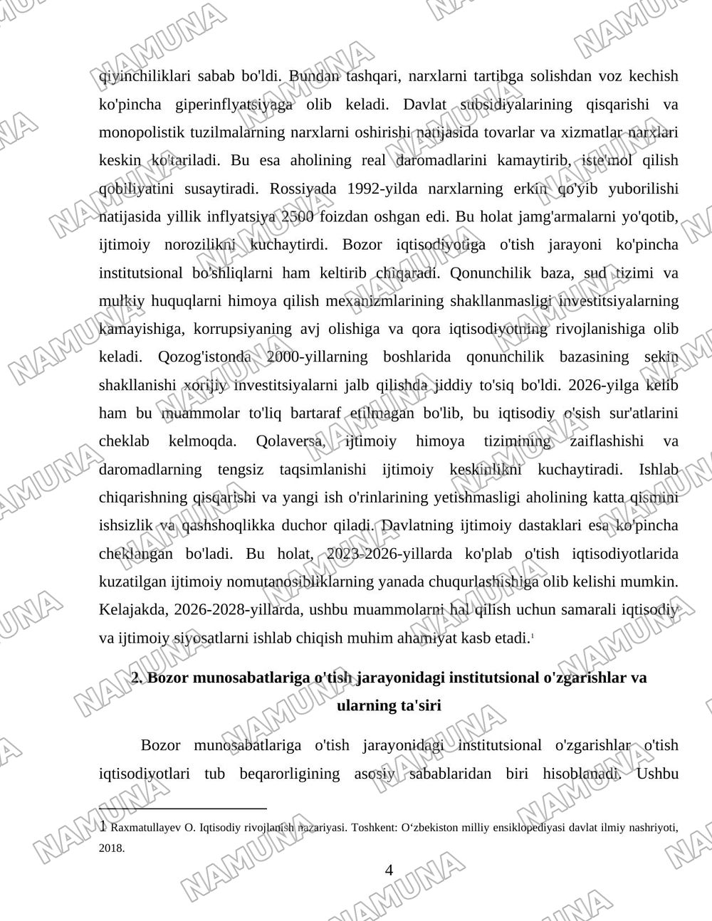 Oʻtish iqtisodiyoti tub beqarorligining sabablari — 4-varaq