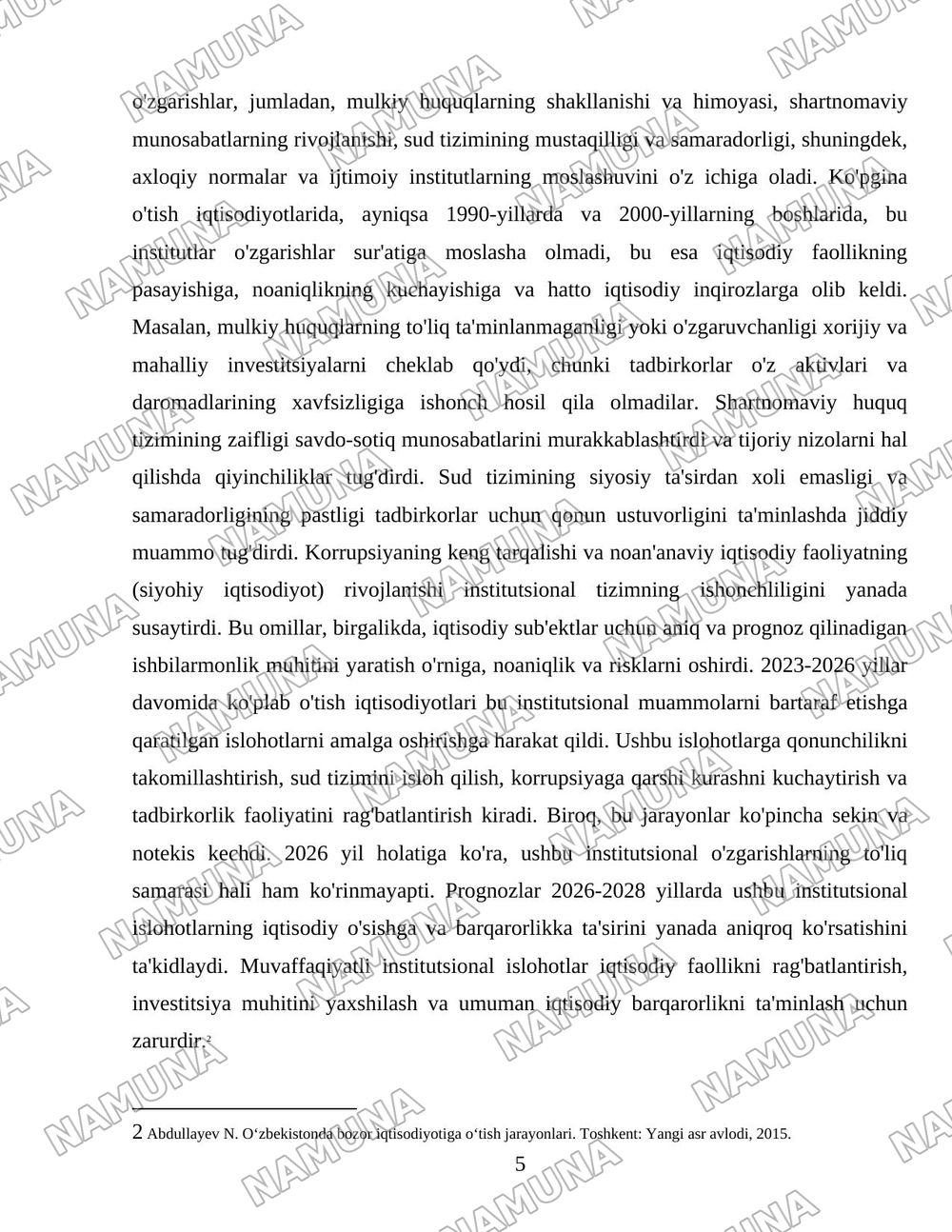 Oʻtish iqtisodiyoti tub beqarorligining sabablari — 5-varaq