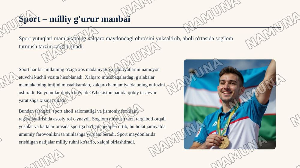 O'zbekiston Jahonga yuz tutmoqda (sport soxasida) — 3-slayd