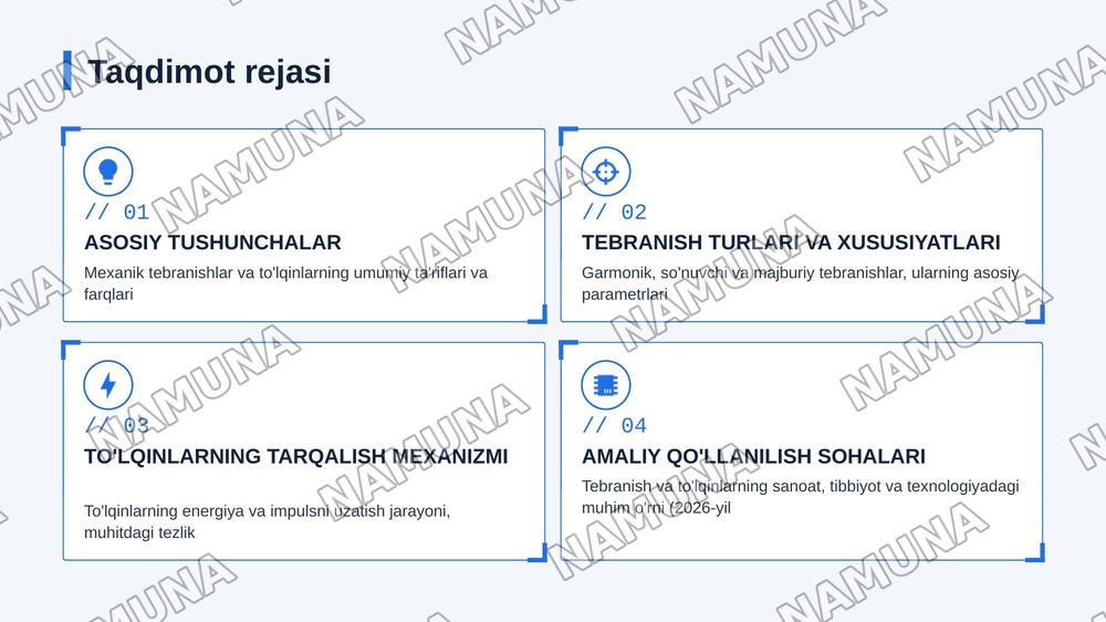 Mexanik tebranishlar va tòlqinlar — 2-slayd