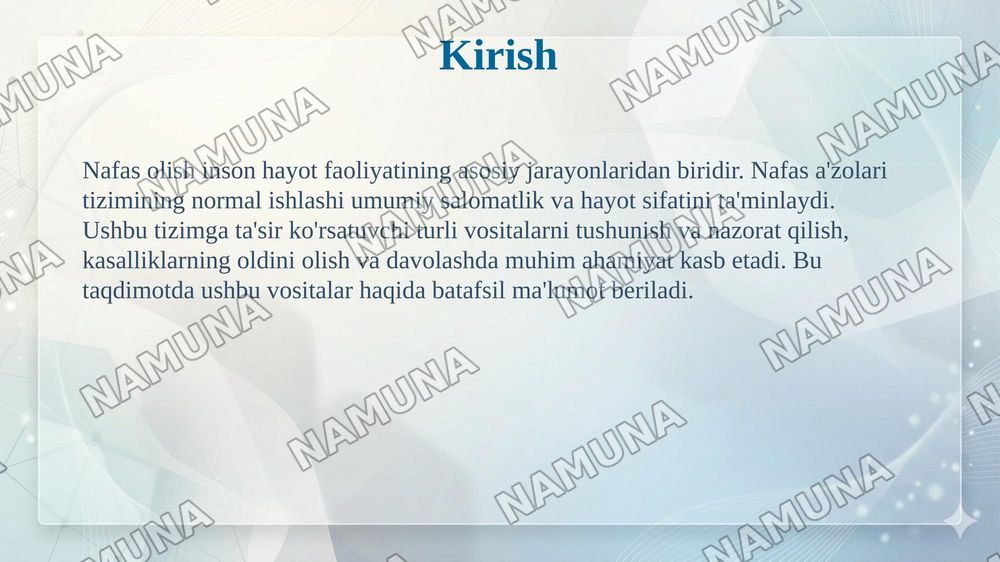 Nafas a'zolari faoliyatiga ta'sir etuvchi vositalar. — 3-slayd