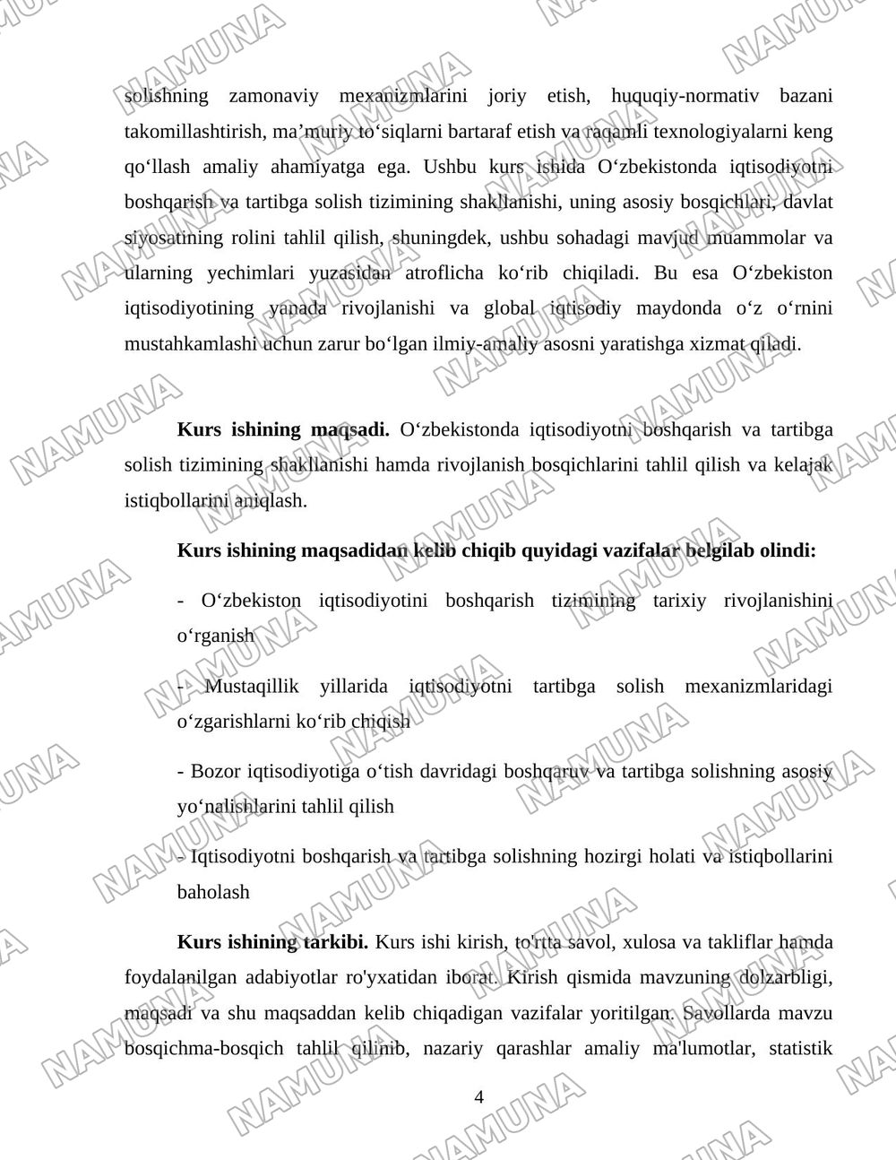O‘zbekistonda iqtisodiyotni boshqarish va tartibga solish tizimining shakllanishi — 4-varaq
