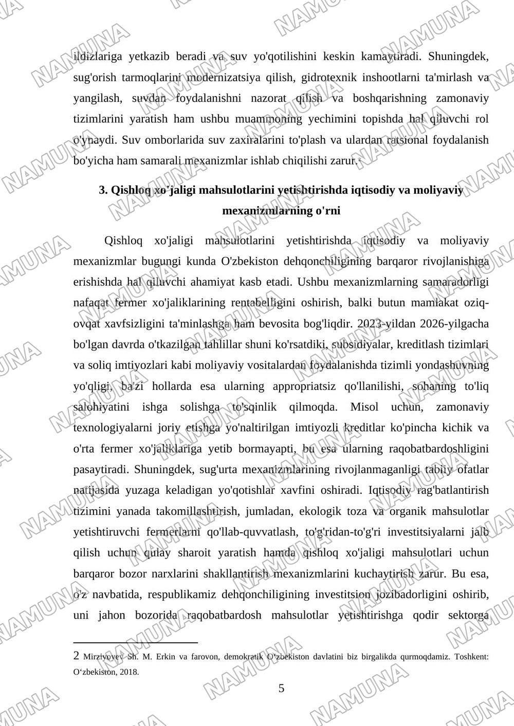 Respublikamiz dehqonchiligining hozirgi holati muammolar va hal qilish yollari — 5-varaq