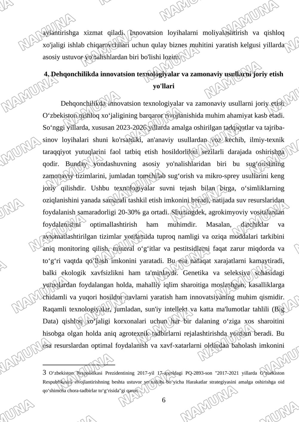 Respublikamiz dehqonchiligining hozirgi holati muammolar va hal qilish yollari — 6-varaq