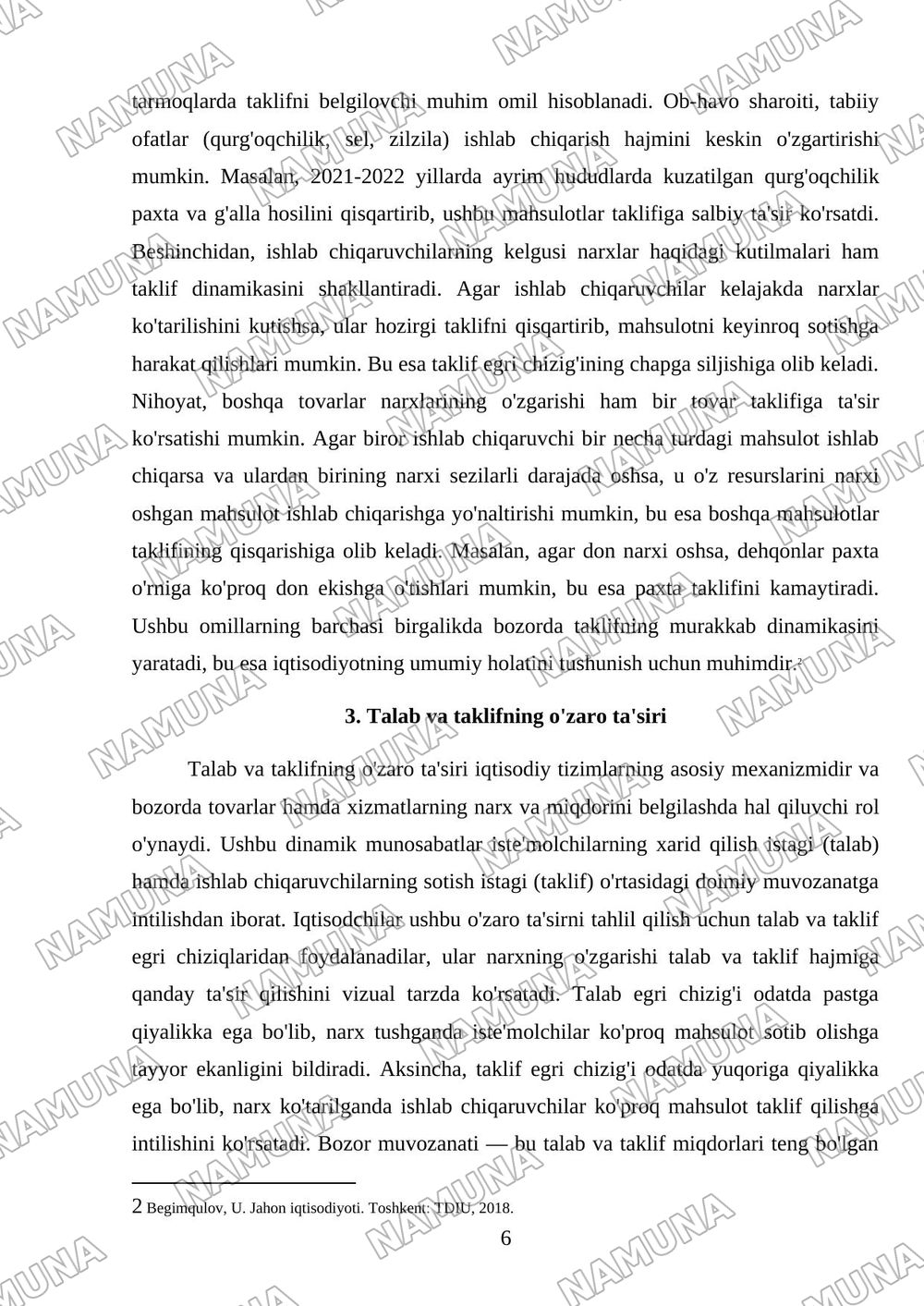 Talab va taklif — 6-varaq
