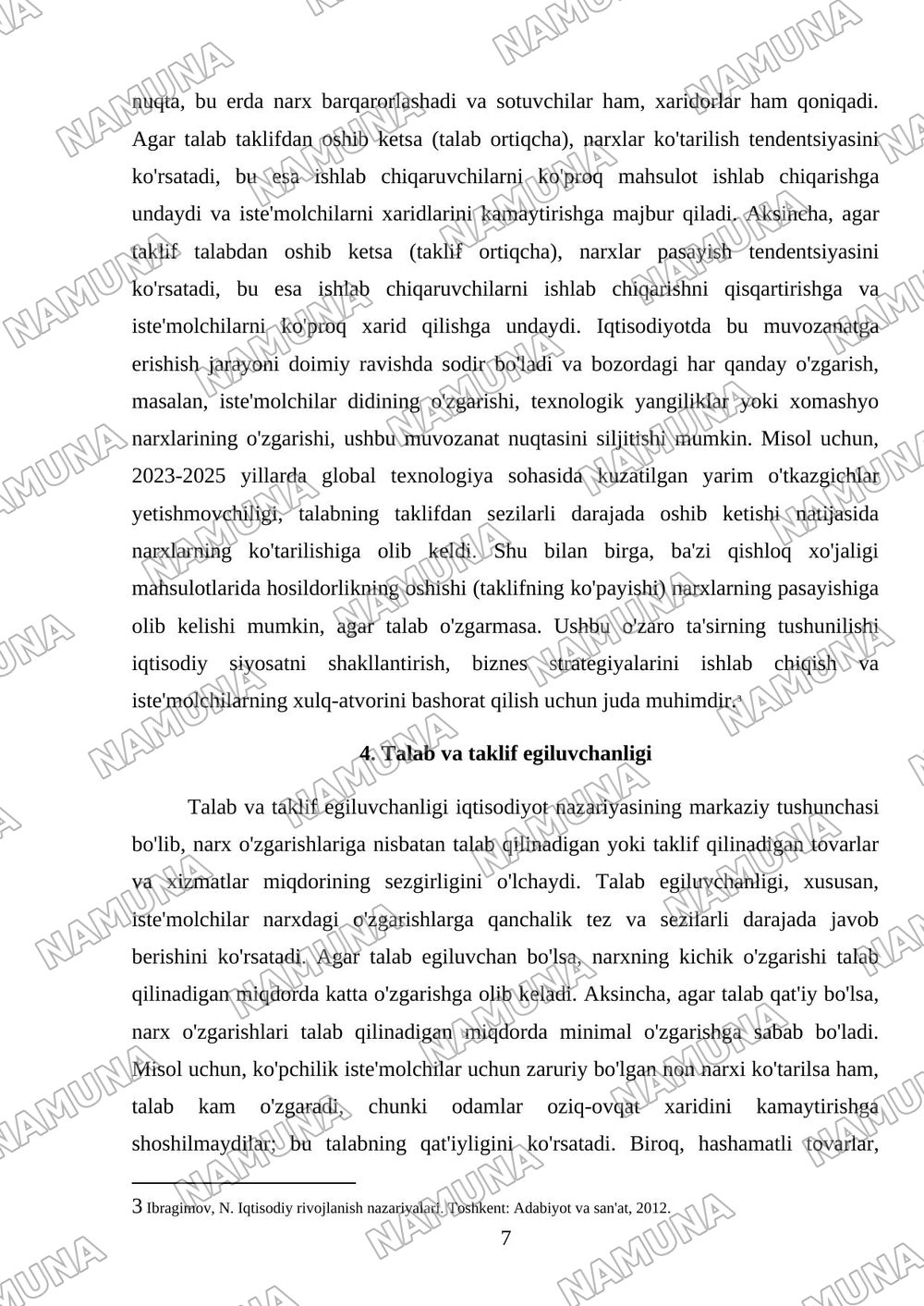 Talab va taklif — 7-varaq