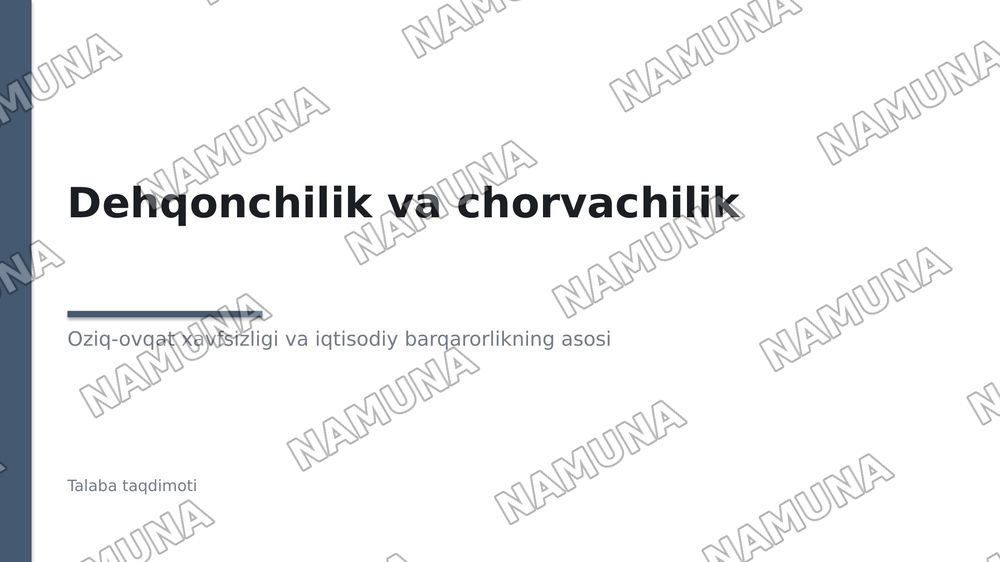 Dehqonchilik va chorvachilik — 1-slayd