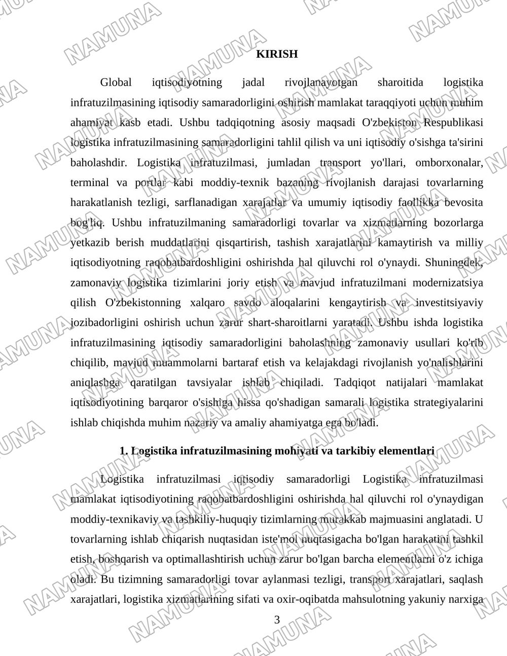 Logistika infratuzulmasi iqtisodiy samaradorligi — 3-varaq