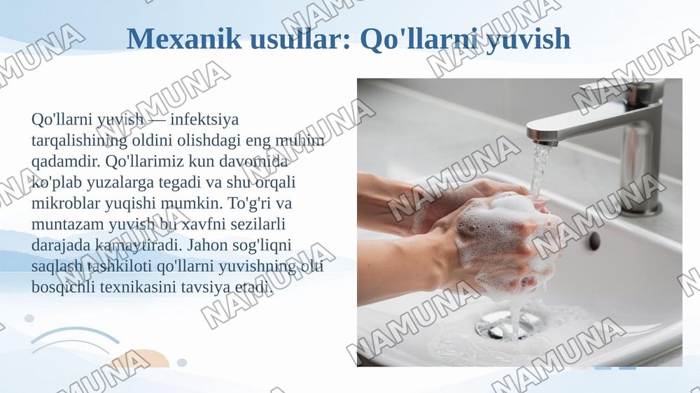 Mexanik va fizik antiseptika usullari — 5-slayd