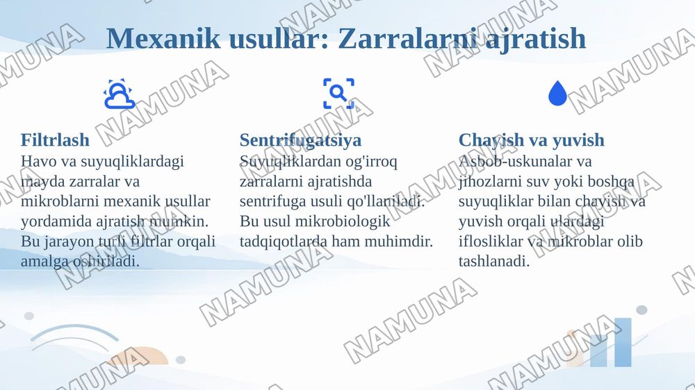 Mexanik va fizik antiseptika usullari — 7-slayd