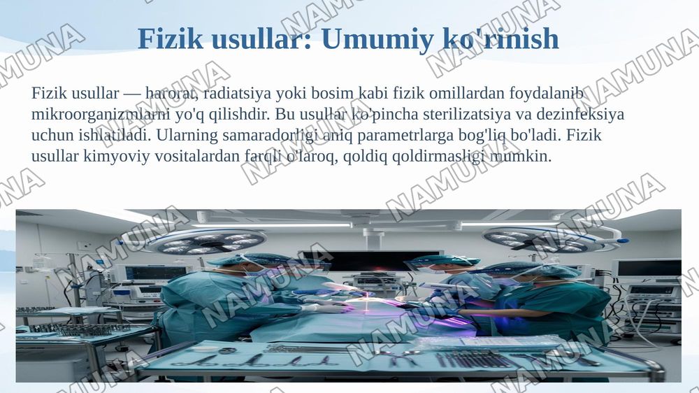 Mexanik va fizik antiseptika usullari — 8-slayd