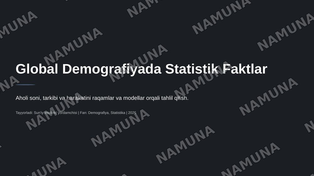 Global Demografiada Statistik faktlar — 1-slayd