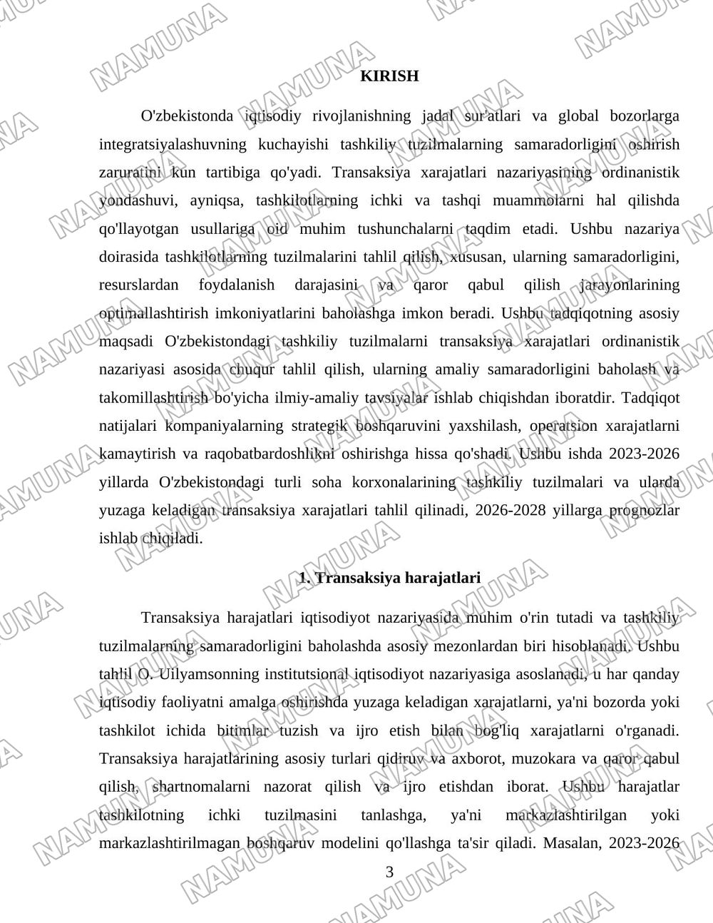 Transaksiya harajatlarining ordinanistik nazariyasi asosida tashkiliy tuzilmalarni amaliy tahlil qilish — 3-varaq