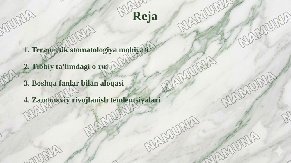 Terapevtik stomatologiyaning vazifalari,uning tibbiy ta’limdagi orni. Terapevtik stomatologiyaning boshqa tibbiyot fanlari bilan aloqasi — 2-slayd