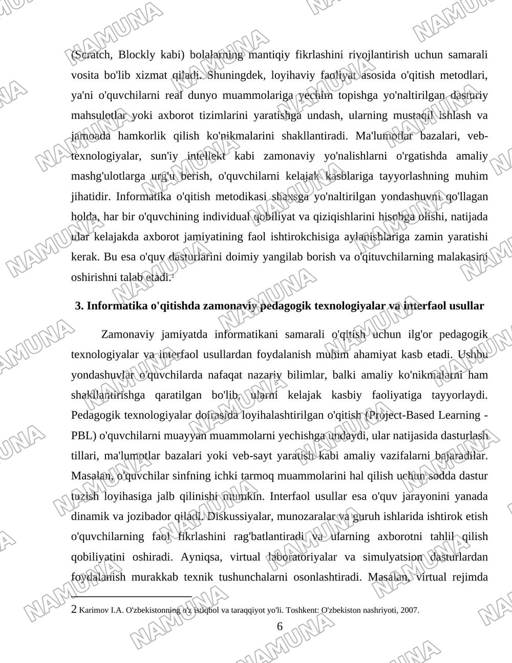Informatika o'qitish metodikasining rivojlanish bosqichlari va zamonaviy jamiyatdagi o'rni — 6-varaq