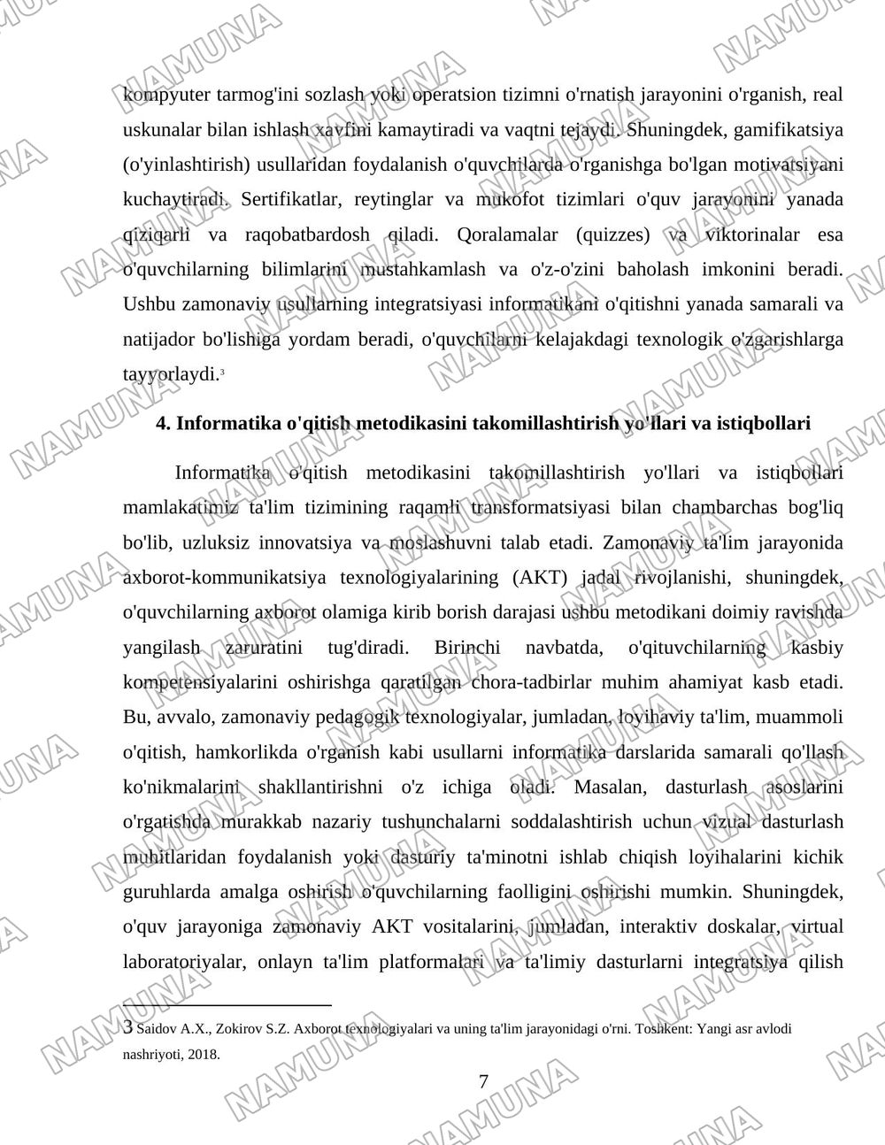 Informatika o'qitish metodikasining rivojlanish bosqichlari va zamonaviy jamiyatdagi o'rni — 7-varaq