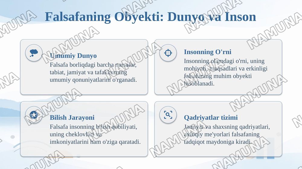 Falsafaning obyekti predmeti va tarkibi — 4-slayd