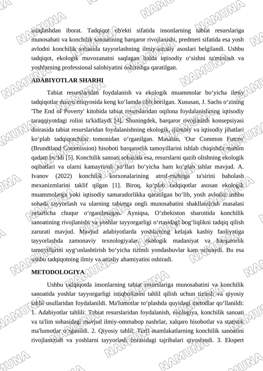 Insonlarning tabiat resurslariga munosabati va kelajak yoshlarini konchilik sohasida rivojlantirish istiqbollari — 2-varaq