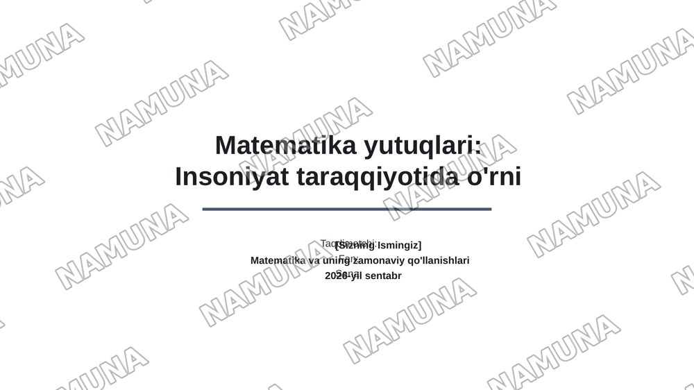 Matematika yutuqlari — 1-slayd
