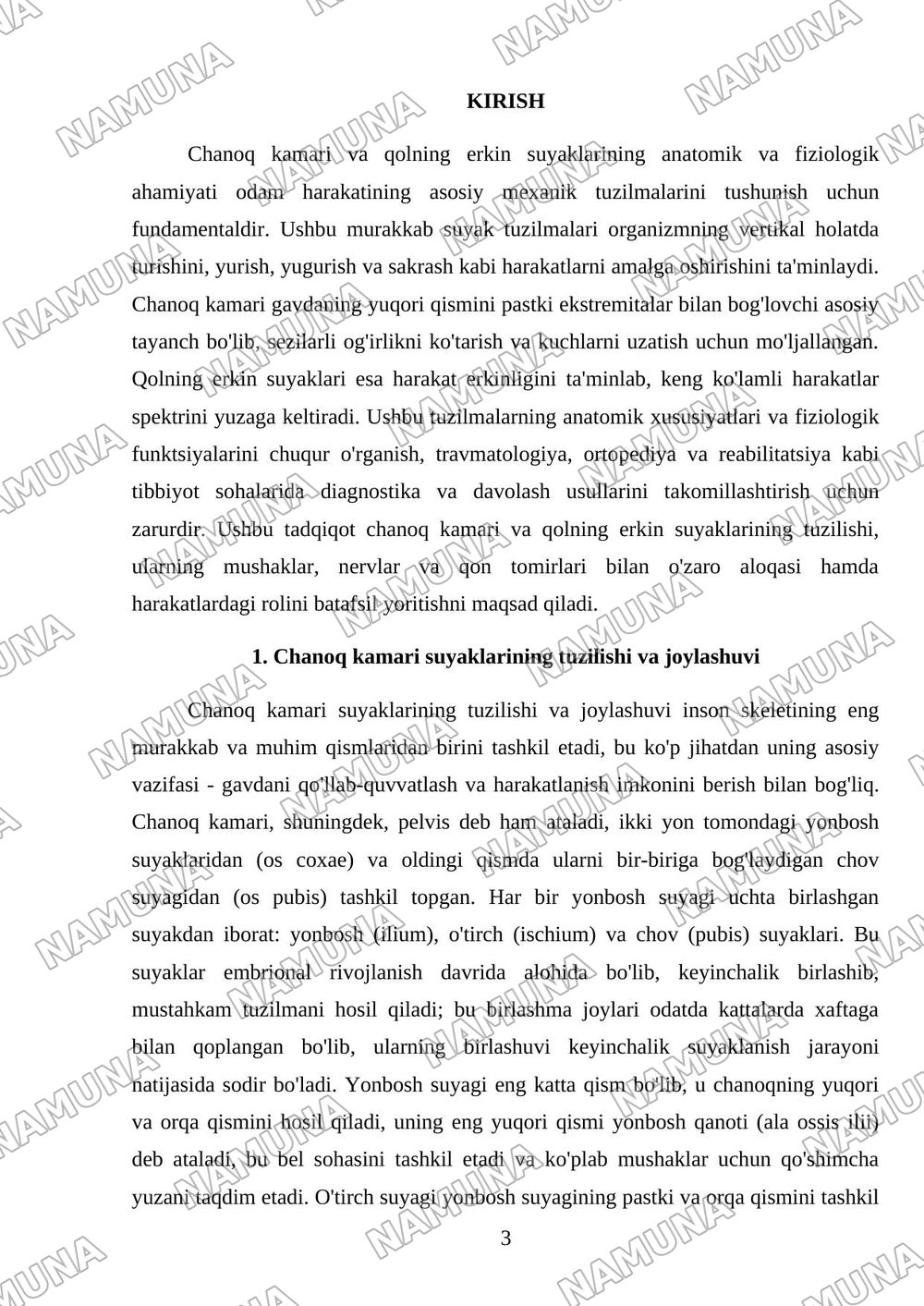 Chanoq kamari va qolning erkin suyaklari — 3-varaq
