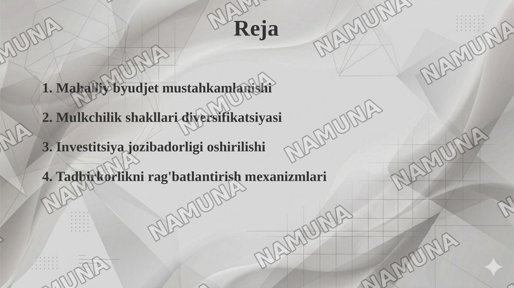 O’zbekistonda mahalliy o’z-o’zini boshqarishning iqtisodiy asosini mustahkamlash — 2-slayd