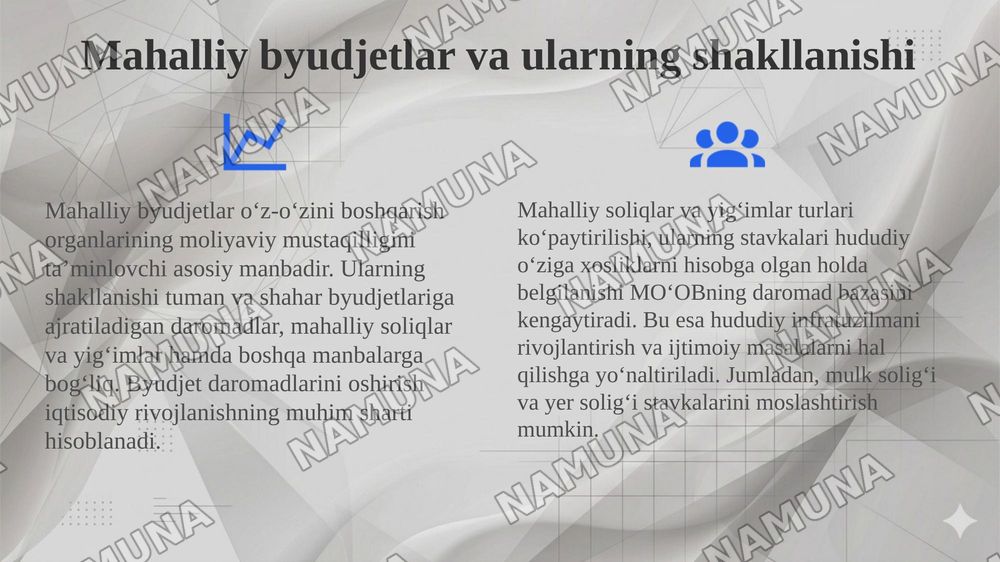 O’zbekistonda mahalliy o’z-o’zini boshqarishning iqtisodiy asosini mustahkamlash — 4-slayd
