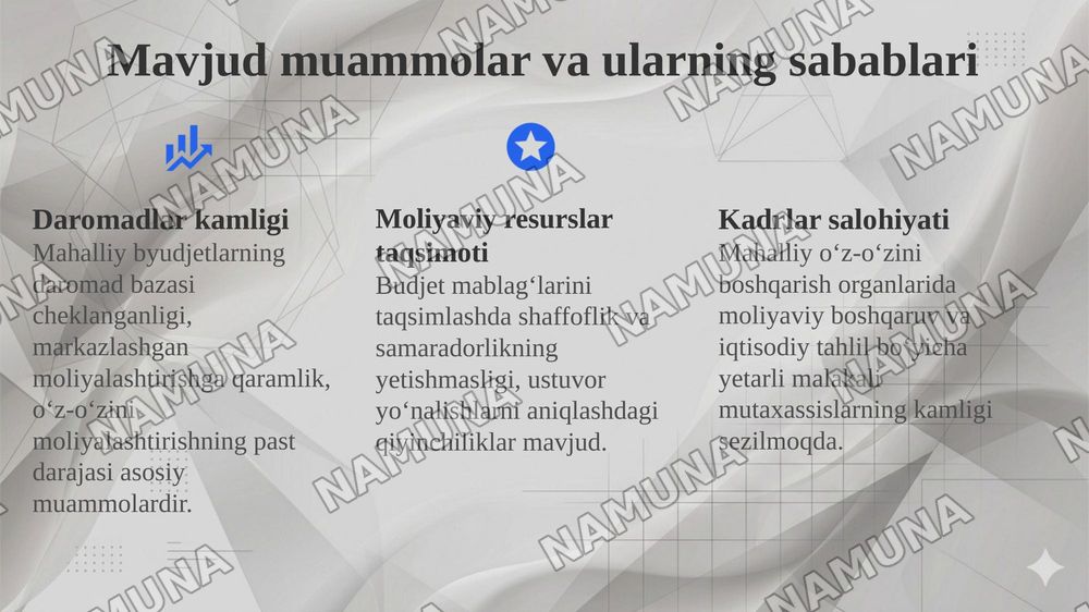 O’zbekistonda mahalliy o’z-o’zini boshqarishning iqtisodiy asosini mustahkamlash — 7-slayd