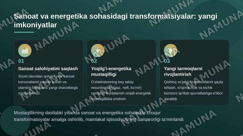 Mustaqillikka erishish yo'lida O'zbekistonda ijtimoiy iqtisodiy jarayonlari — 7-slayd