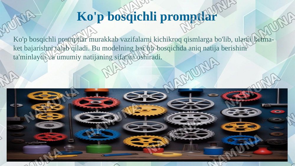 Prompt turlari va ularning turlariga misollar — 8-slayd