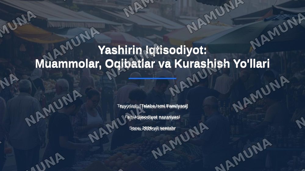 Yashirin iqtisodiyot — 1-slayd