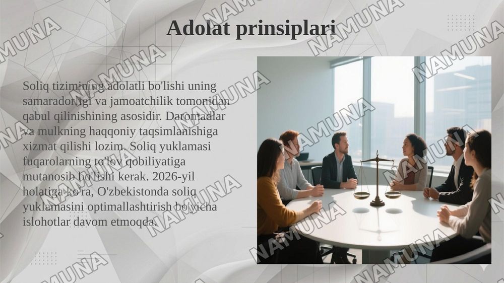 Soliq tizimi prinsiplari — 5-slayd