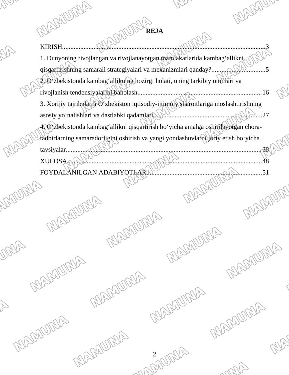 Xorijiy mamlakatlarning kambagʻallikni qisqartirish boʻyicha tajribalarini Oʻzbekistonda qollash yollari — 2-varaq