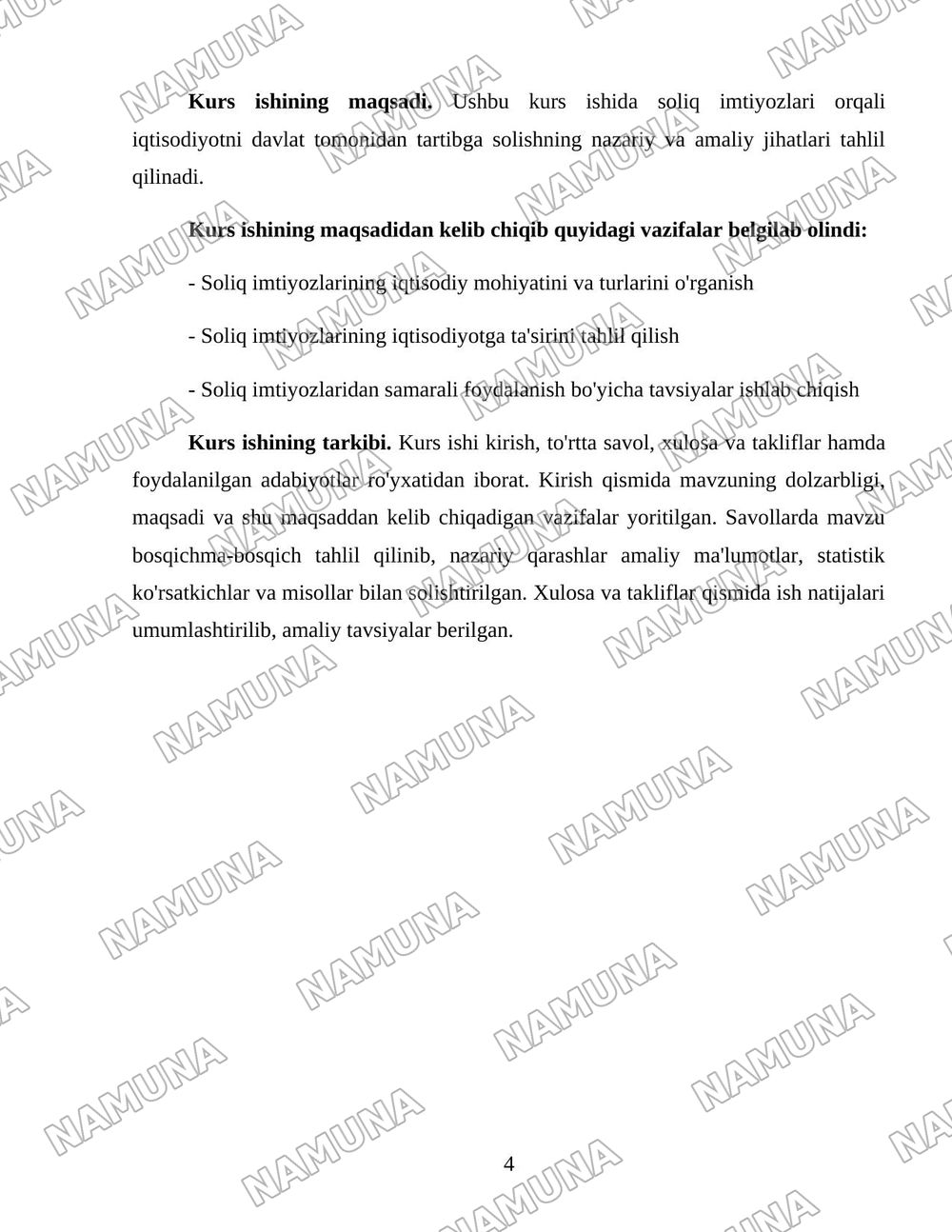 Soliq imtiyozlari orqali iqtisodiyotni davlat tomonidan tartibga solinishi — 4-varaq