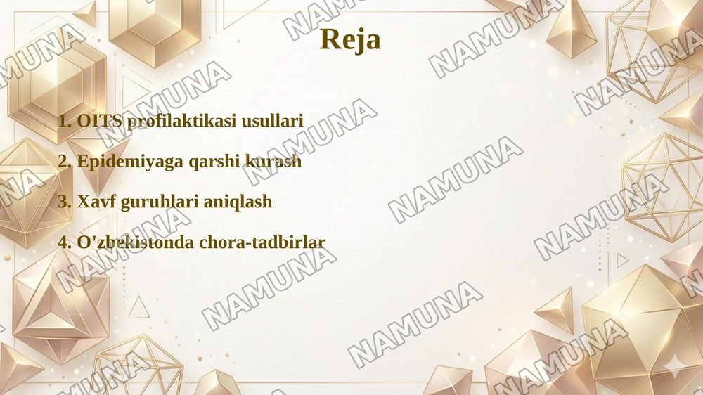 OITS profilaktikasi va epidemiyaga qarshi chora tadbirlar — 2-slayd