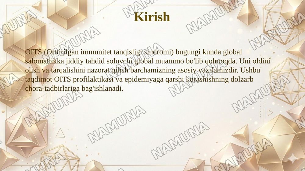 OITS profilaktikasi va epidemiyaga qarshi chora tadbirlar — 3-slayd