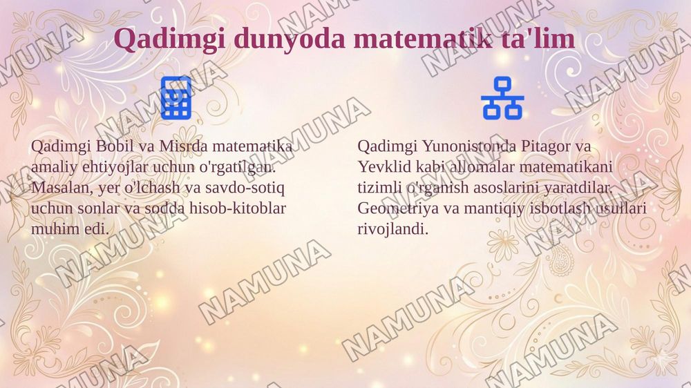 Matematika va o’qitish metodikasi predmeti va fan sifatida shakllanish tarixi — 4-slayd