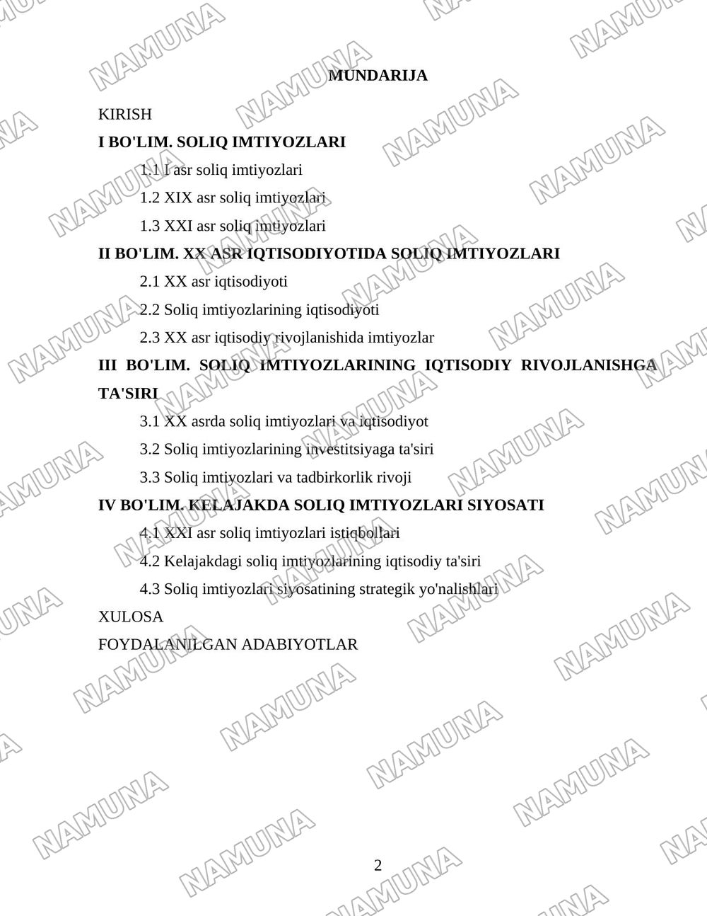 Soliq imtiyozlari orqali iqtisodiyotni davlat tomonidan tartibga solinishi — 2-varaq