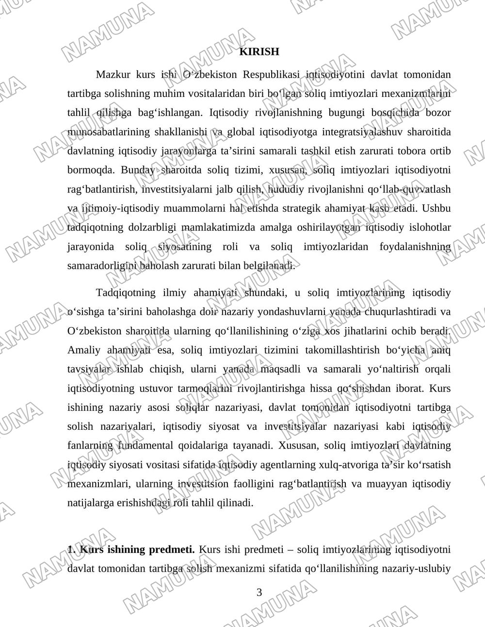 Soliq imtiyozlari orqali iqtisodiyotni davlat tomonidan tartibga solinishi — 3-varaq