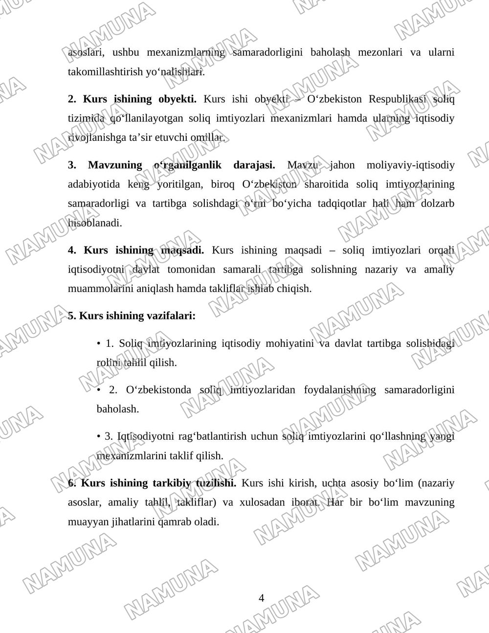 Soliq imtiyozlari orqali iqtisodiyotni davlat tomonidan tartibga solinishi — 4-varaq